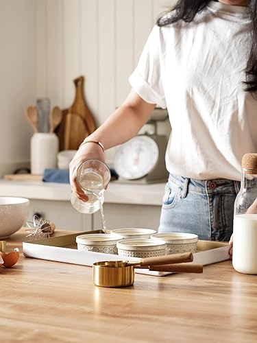 Miniatura 8 de LE TAUCI Ramequines con tapas, juego de ramikin de 6 onzas para crema brulee, souffle, salsas de inmersión, recipientes de cerámica para