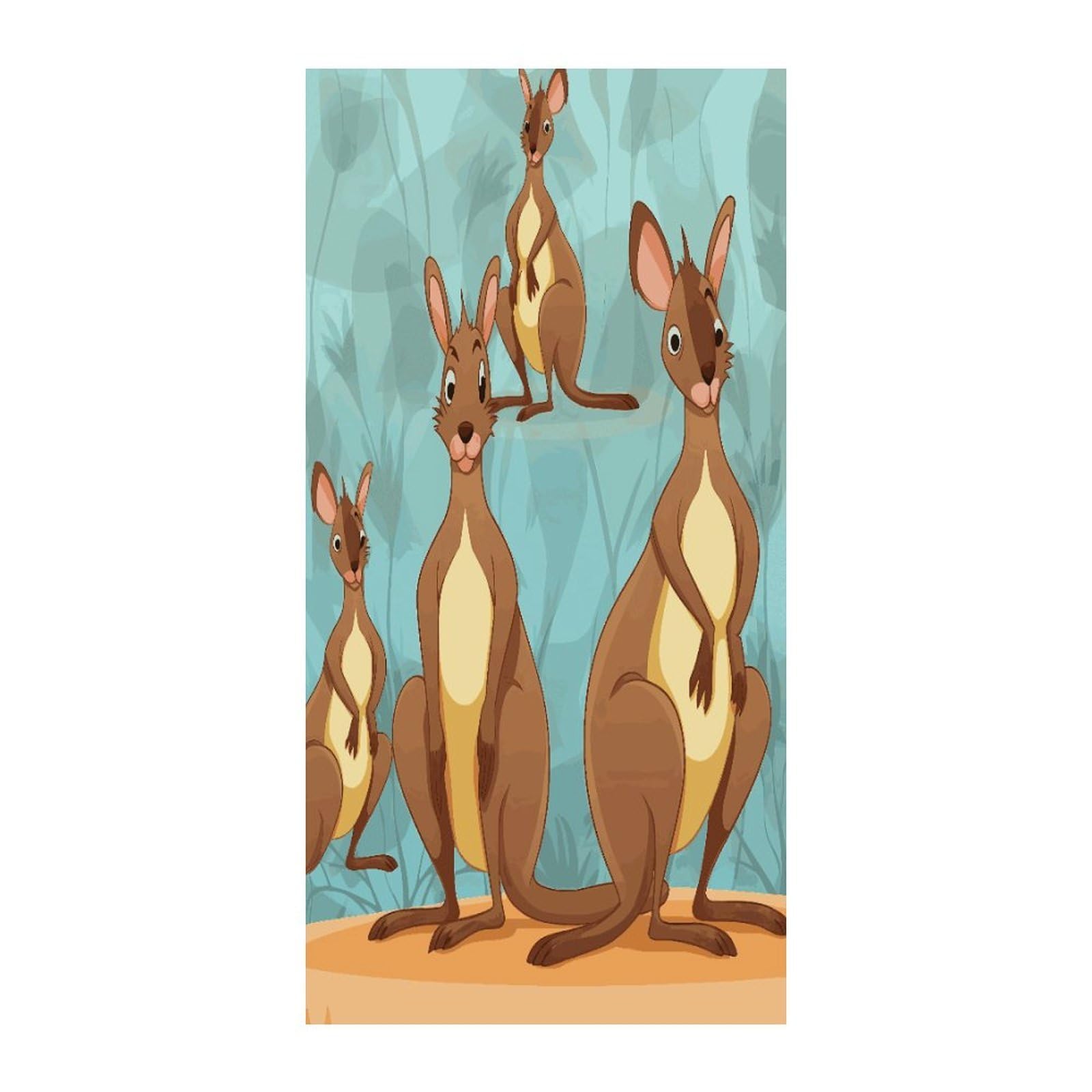 Fekiloot Style Funny For Kangaroo Zoo Door Curtain Room Divider Curtains