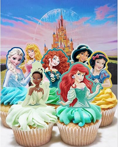 Miniatura 4 de Decoración para cupcakes de princesa, decoración de pasteles de cumpleaños, suministros de fiesta, 30 unidades