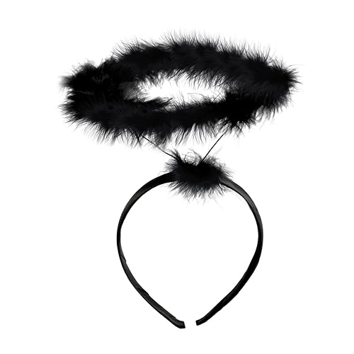 Diadema de ángel negro, diadema de ángel para adultos y niños, diadema de ángel a granel para decoración de Halloween y cosplay