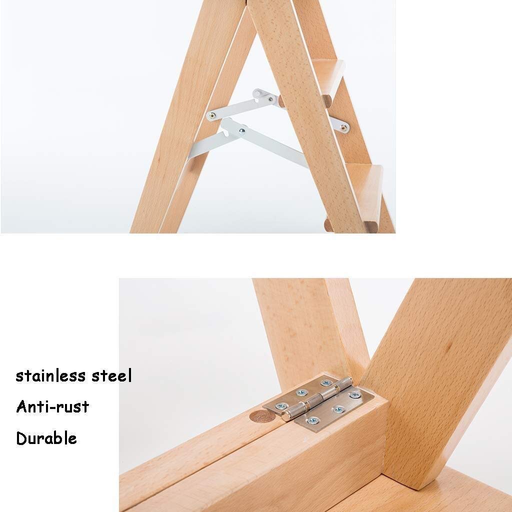 DASHADAO Taburete de Escalada para Interiores, Taburete de Andador Plegable con Escalera de Tijera/Escalera de 3 Rodillos, Escalera de Asiento de Esponja de Madera Gris, Silla de Comedor ex