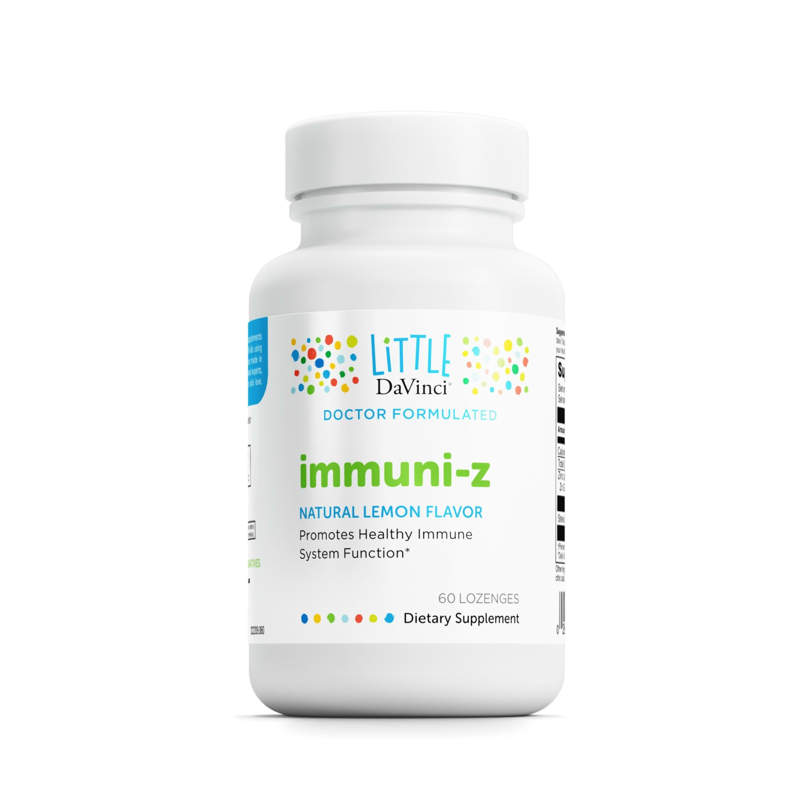 Little DaVinci Immuni-z - Kids Zinc Lozenge to Support Immune Health, Throat Tissue, Brain Health and Development, Sleep and Focus* - with Zinc