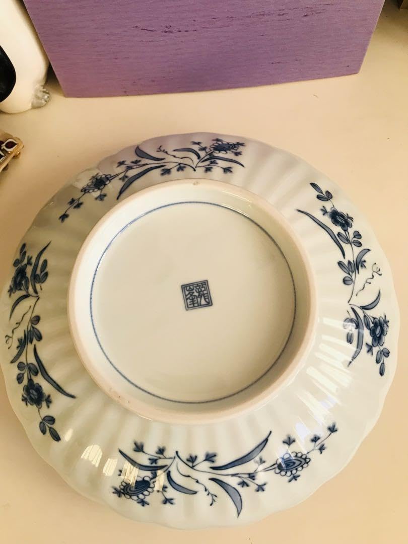 Amazon.co.jp: 有田焼 龍峯窯 大鉢 三洋陶器 染付更紗 藍の染付