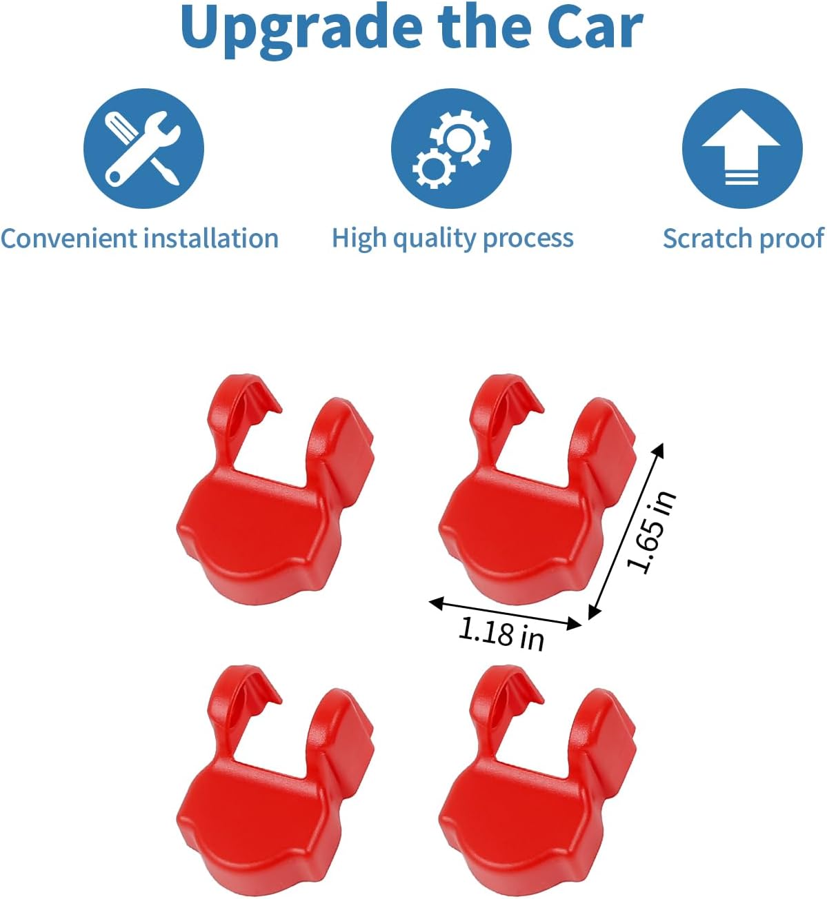 for Jeep JL Red Door Limiter Cover Trim for Jeep Wrangler JL JLU 2018+ for Gladiator JT 2020-Present ABS Interior Accessories 4pcs