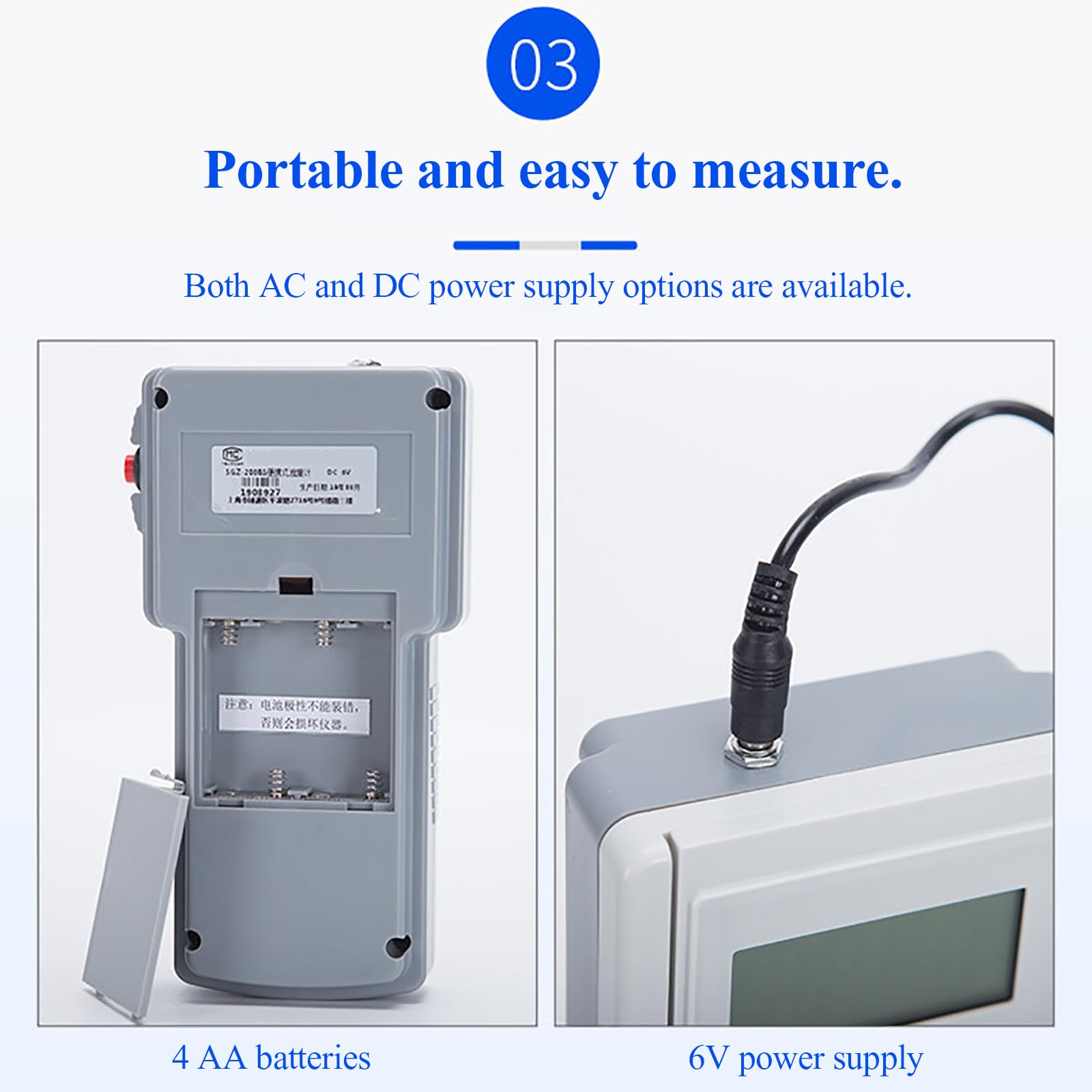 Miernik mętności, przenośny wykrywacz jakości wody, zakres pomiarowy 0-200 NTU, wiele opcji zasilania do badań naukowych i testowania ścieków
