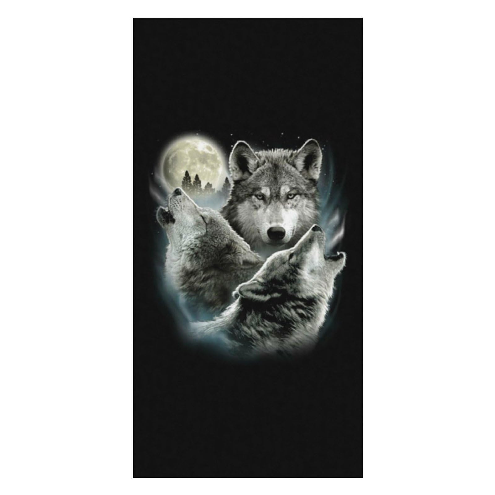LWORZIIB Beach Towel, Three Wolf And Moon Bath Towel, Pool Towel Great for Gym Swimming 80 X 160cm
