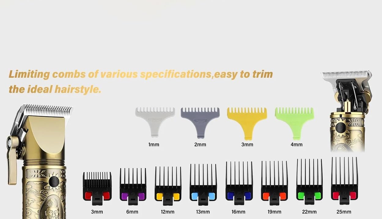 Tagliacapelli da uomo, kit di regolabarba professionale, senza fili, rasoio elettrico, con display a LED (argento)