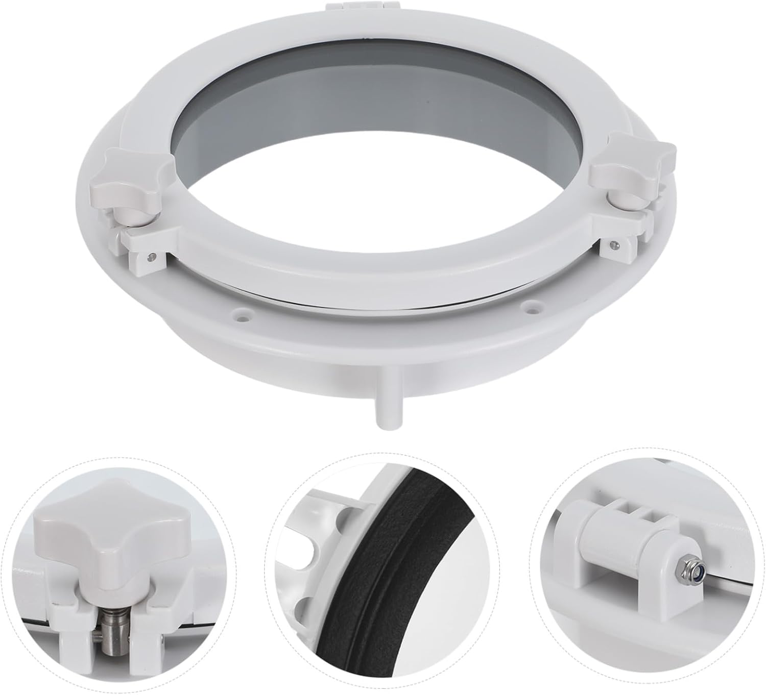 Marine round Opening Portlight Window 265mm White Large Porthole for Yacht Boat Cabin Rv Motorhome Skylight Vent
