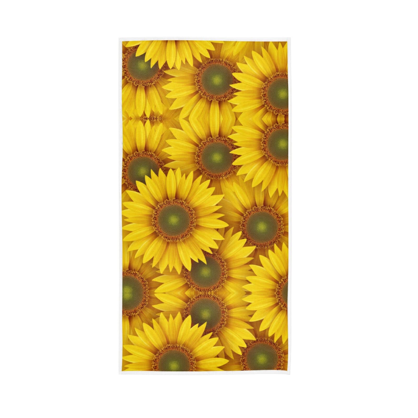 HUYGD Seamless Yellow Sunflowers Texture Soft Hand Bath Towel 30" x 15" Thin Fast Drying Absorbent Soft Towels for Kitchen Gym Spa Hotel Beach