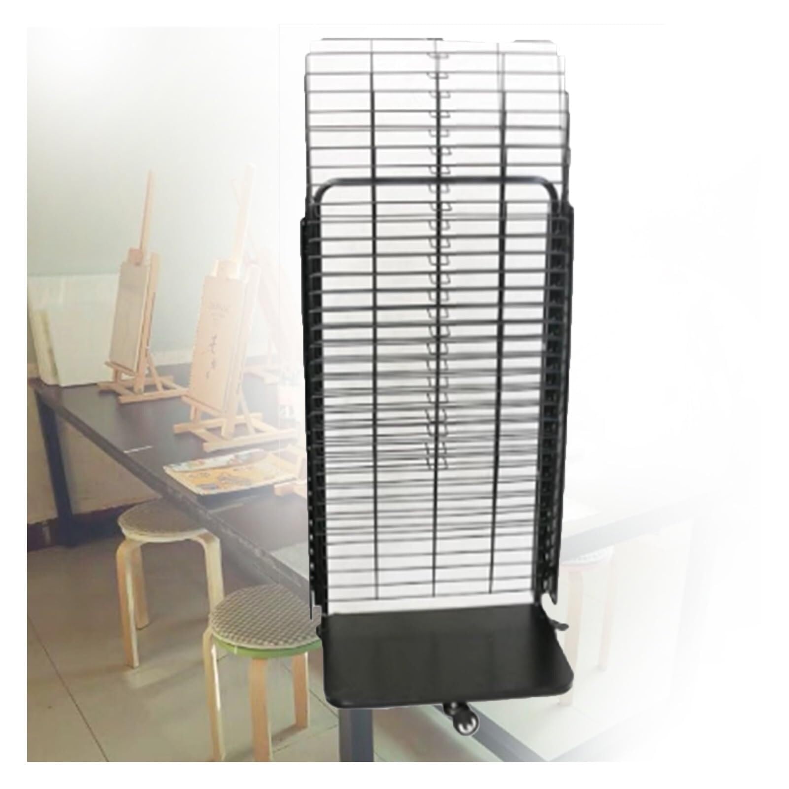 Aioneer Mobile Art Drying Rack With 25 Shelves, Portable Art Storage Organizer With Wheels, Ideal For Schools, Classrooms, Studios, And Art Clubs