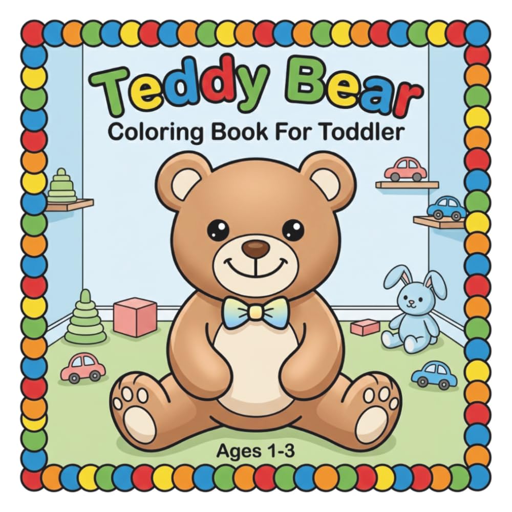 Teddy Bear Coloring Book Toddler: Cute & Easy Coloring Book For Toddlers Ages 1-3 | Cute Teddy Bear Coloring Book | Coloring Pages For Toddlers 1-3 | Bold Line Coloring Book (Toddler Coloring Books)