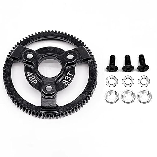 RC 48P 83T Spur Gear Hardened Steel Spur Gear Upgrades Part for Traxxas 1/10 Slash Stampede Rustler Bandit 2WD VXL XL-5 F-150 SVT, (83T)