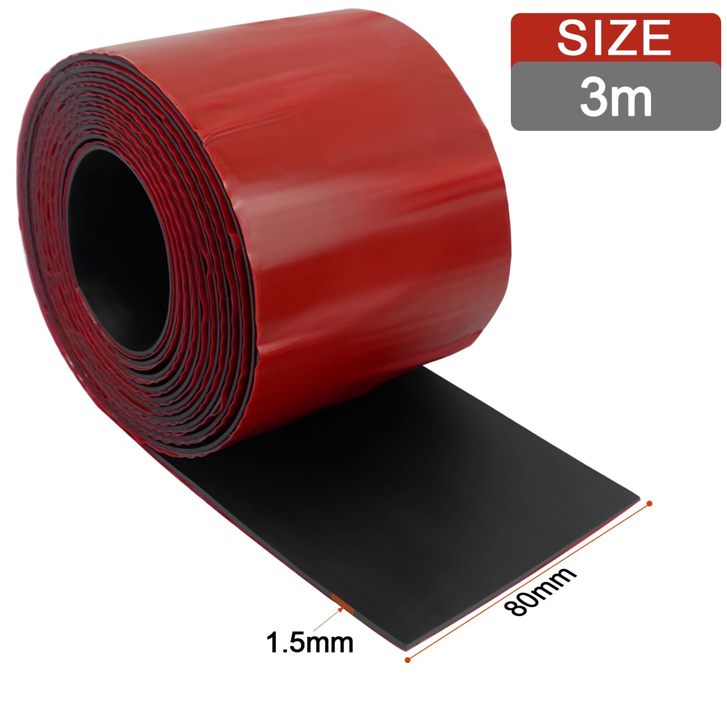 Bande Caoutchouc Adhesive, Dos Solide Adhésif Feuille Rouleau Néoprène, Parfait pour Les Joints d'étanchéité, Le Rembourrage et la réduction des Vibrations (50mm X 1.5mm X 3m