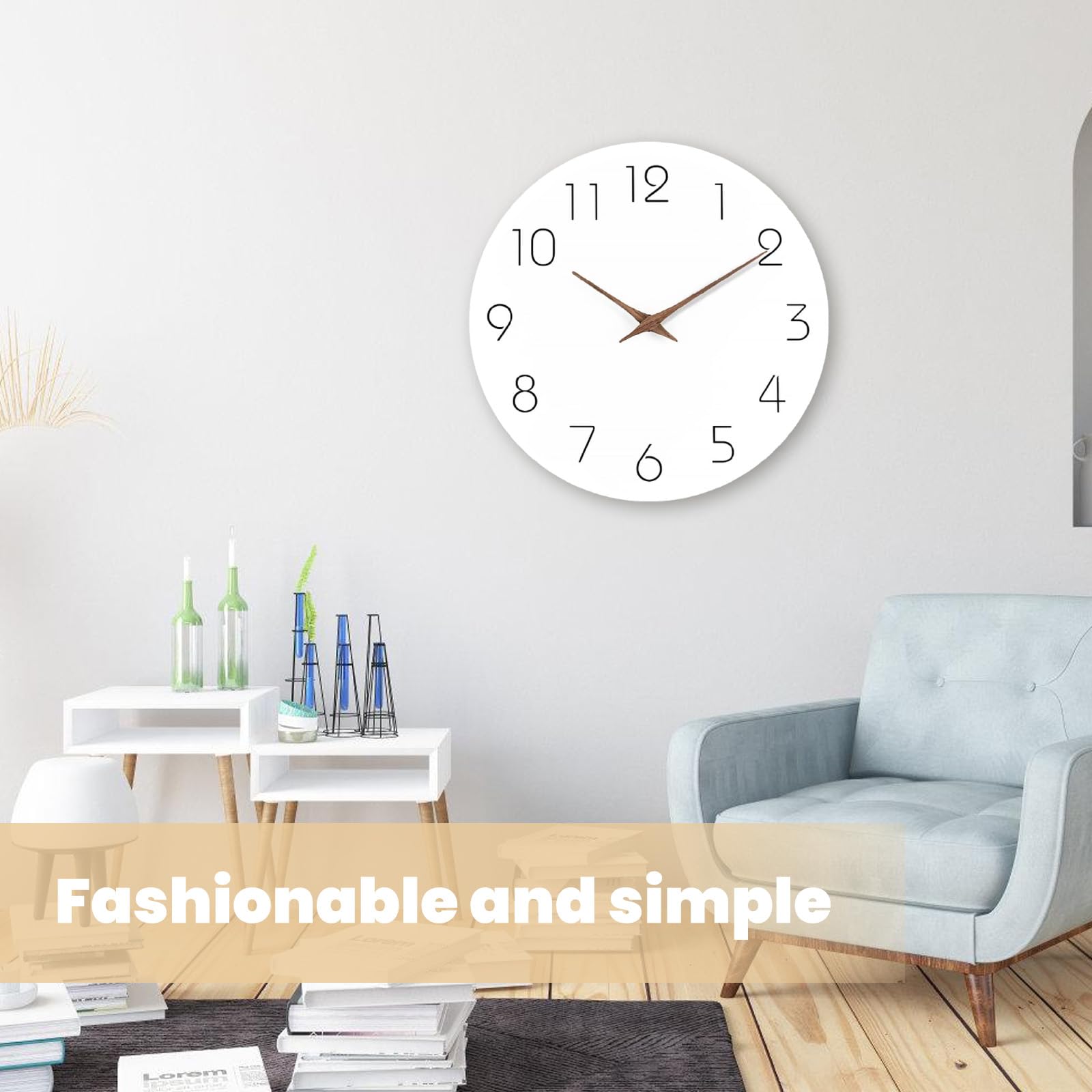 Horloge Murale Bois 30 Cm – Silencieuse Quartz Moderne Ronde, Design Scandinave Élégant Noir – Parfaite Pour Salon, Chambre, Cuisine & Bureau