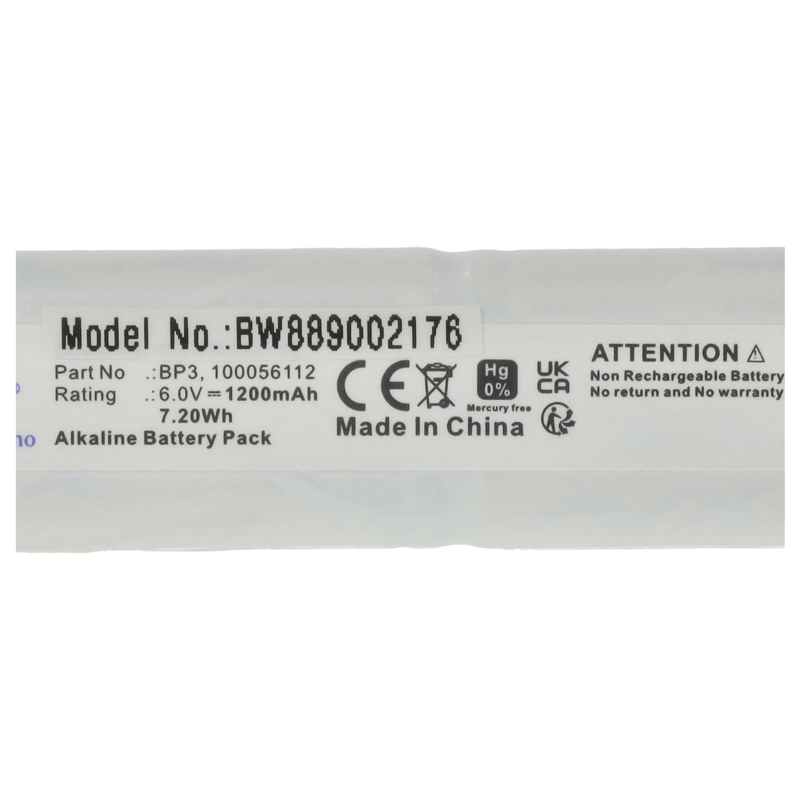vhbw 5 x bateria kompatybilna z Telenot MS 221, MS 211, DSS2, AKG233, system alarmowy (1200 mAh, 6 V, alkaliczny)