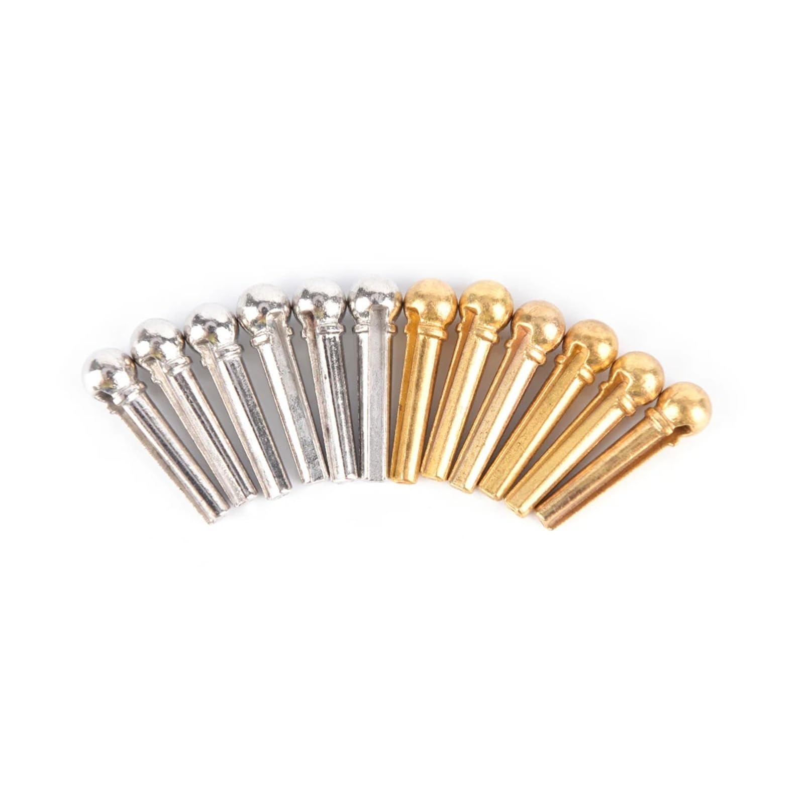 Clavo de clavija de cuerda de guitarra acústica popular, Pin de puente de Metal de Color plateado/dorado, 6 uds.(Silver)