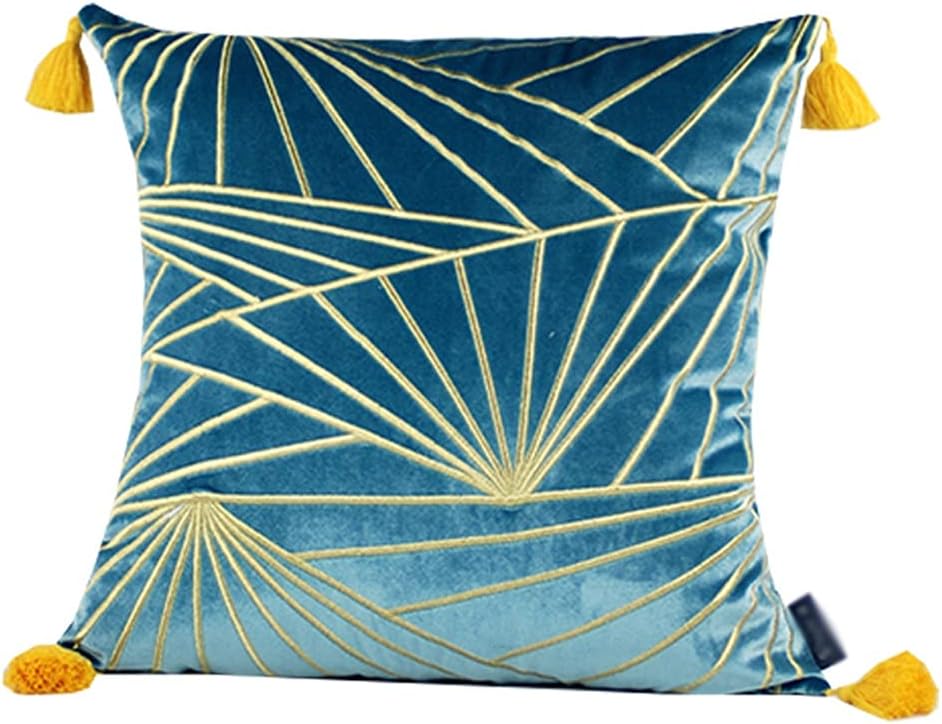 HBJWOV Sofa Throw Pillow Cushion Living Room Nordic Lumbar Velvet Embroidered Square Cover Seat(D,65cm*65cm)