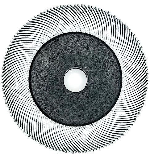 Image of Radial Bristle Brush, 6 in x 1 /2 in x 1 in 120 Grit (White) with Adapter, Type C Curved Bristle (Pack of 1)