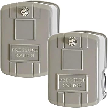 Well Pump Pressure Switch 40-60 PSI, Adjustable Differential, 1/4" NPT, Compatible with Square D 9013FSG2/Pumptrol, Low Pressure Cut-Off, Automatic Water Pump Switch - 2 Pcs