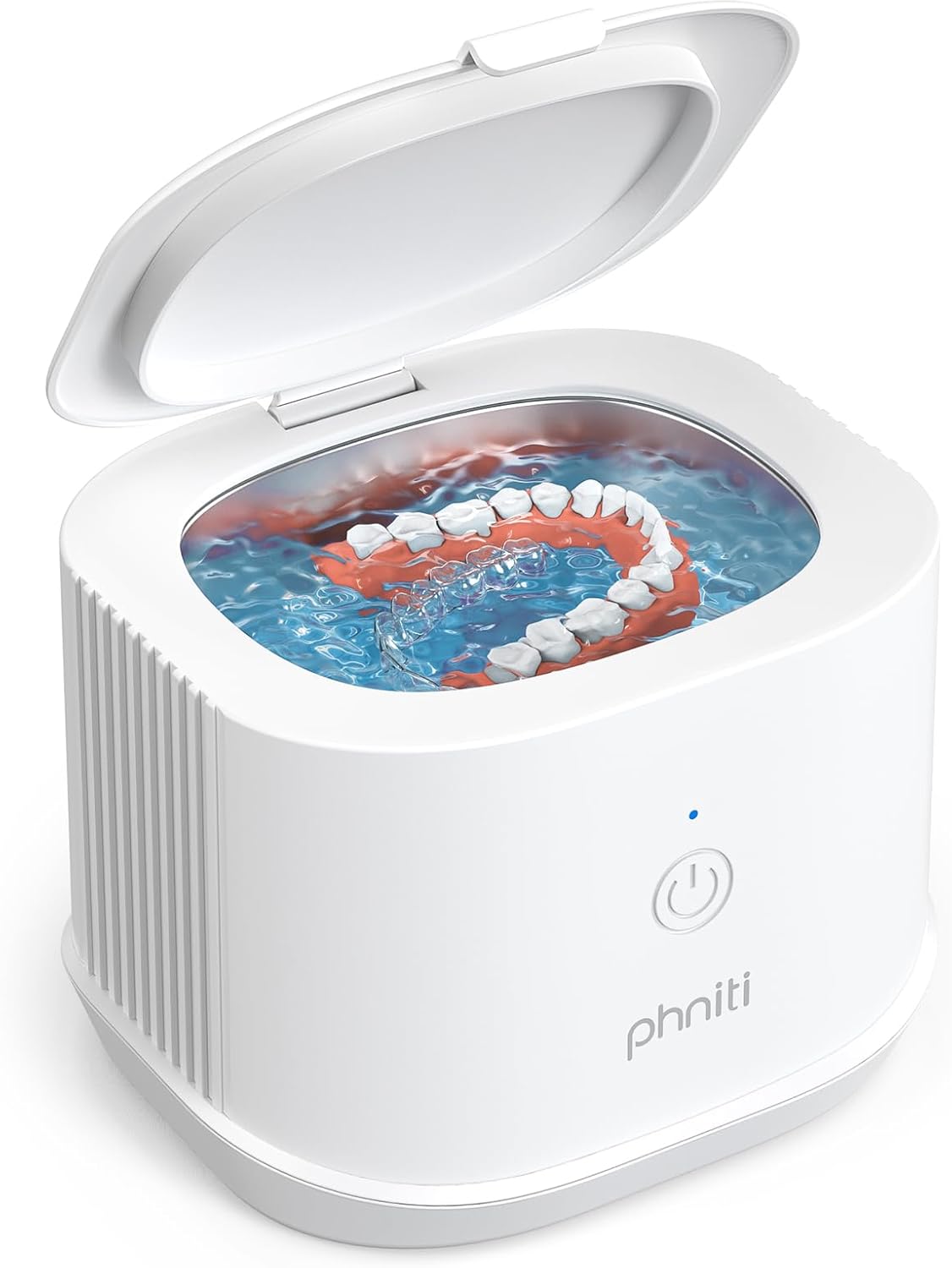 Phniti Ultrasonic Cleaner, 46kHz Ultrasonic Retainer Cleaner Professional Ultrasonic Jewelry Cleaner Machine with Timer for Dental Retainer, Mouth Guard, Watch, Ring, Diamond, White