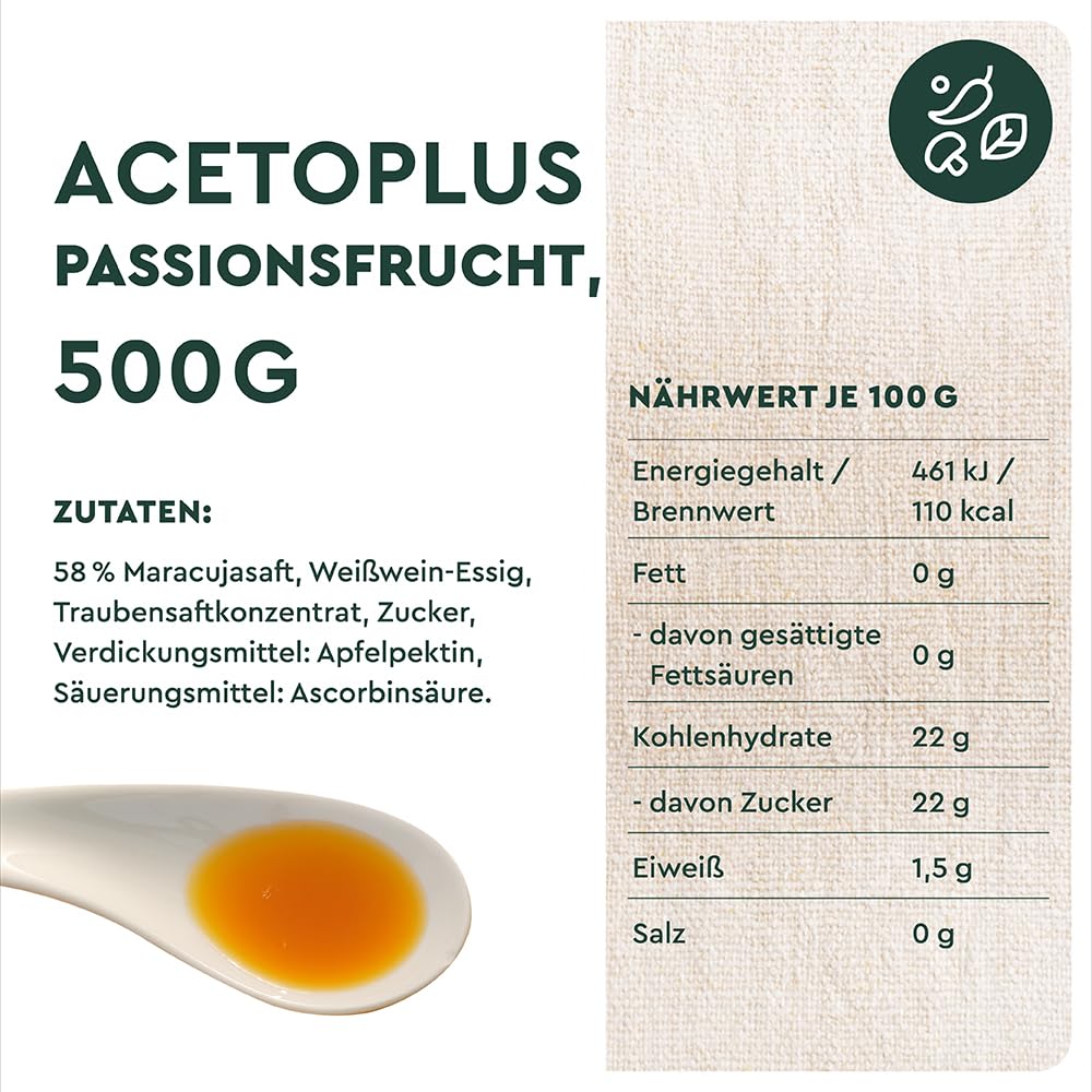 Wiberg Aceto Plus Passion fruta de vinagre, 1 x 500 ml