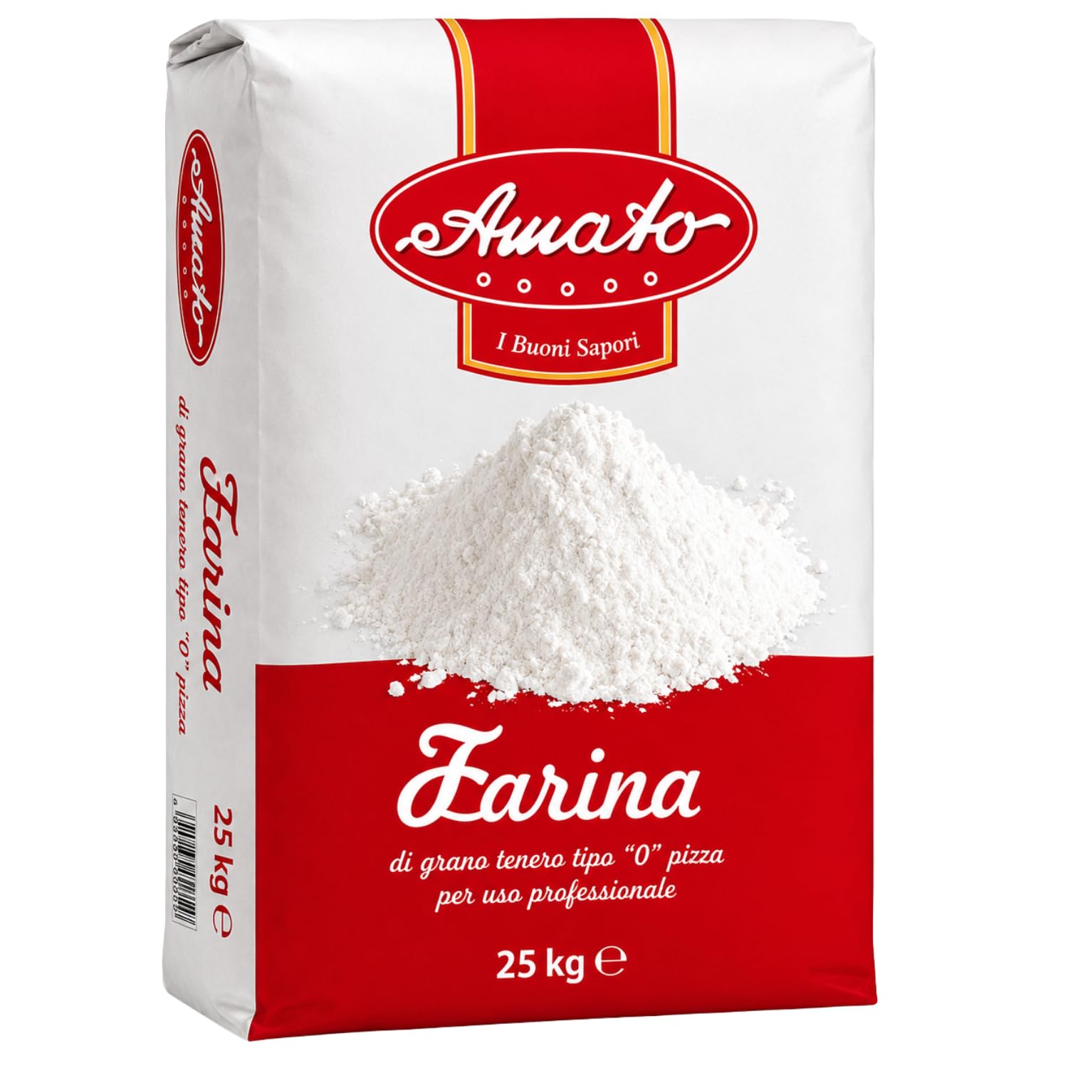Amato Farina Pizza Tipo 0 25 kg, Farina di Grano Tenero per Pizza, Pane, Focaccia e Lievitati, Ideale per Impasti Professionali, Confezione Multipla da 1/2 Pezzi (2 PEZZI)