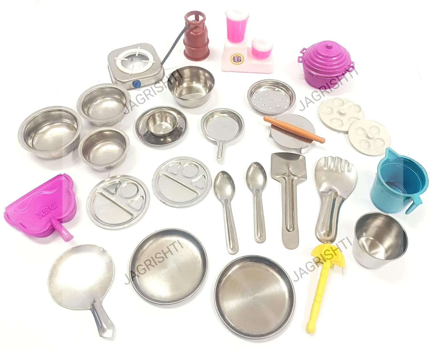 Jagrishti Toys Steel Miniature Kitchen Set for Kids Girl (Kids Edition 1) (B0CW227CTP) Amazon Price History, Amazon Price Tracker