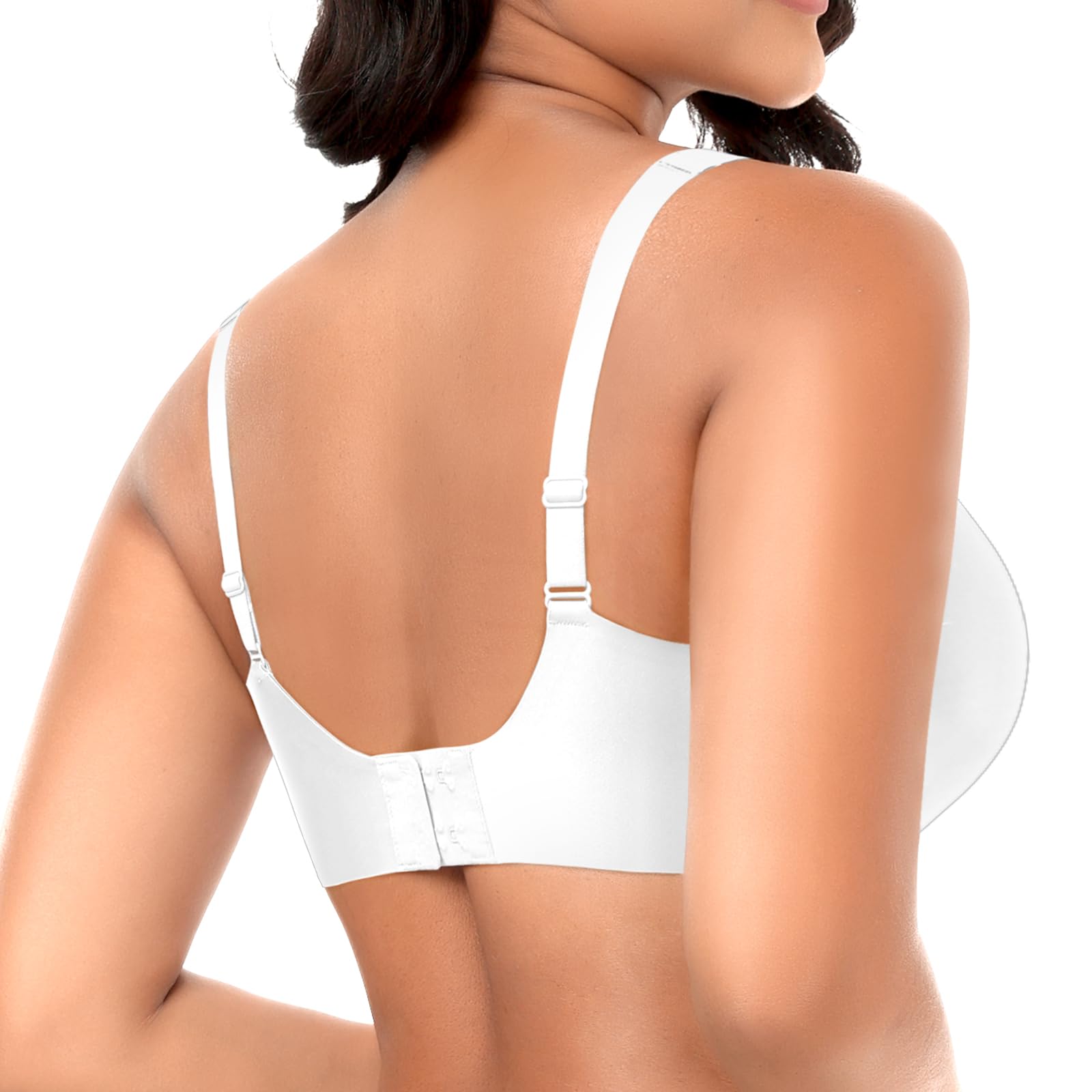 Ganado Soutien Gorge sans Armature Femme Brassière Push up Col en V Profond Bralette Classiques Brassiere sans Coutures Coton