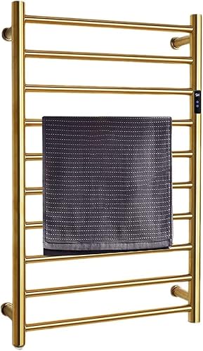 GGGUOJINN Wall Mounted Towel Warmer Gold Built-in Timer Temperature Control 10 B