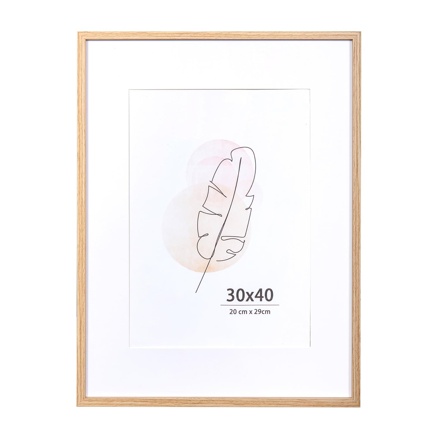 Kaiwin Oak 30X40 Cm Picture Frame 1 Set, Wooden Poster Frame Suitable For A4 With Mat, 16X12 Picture Frames For Wall Mounting Display For Home, Office,Gallery With Photos, Posters, Puzzles