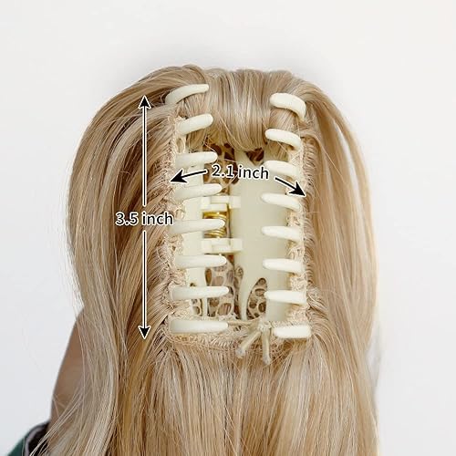 Miniatura 8 de StrRid Cola de caballo, extensiones de cabello rubio, extensiones de cabello con garra, peluca de cola de caballo de 16 pulgadas, cabello sintético