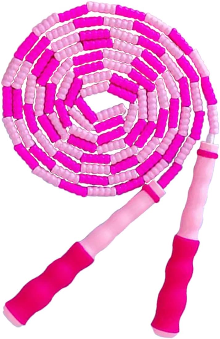 Cuerda de saltar para niños, niñas y niños, cuerdas de saltar suaves con cuentas, cuerda de saltar ajustable, cuerda segmentada sin enredos para