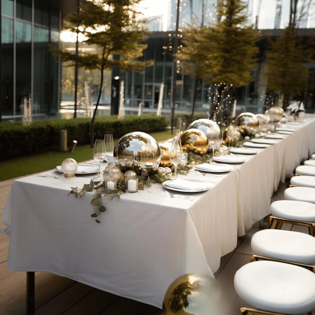 Efavormart 2 Pack Silver Stainless Steel Gazing Globe Mirror Ball, Reflective Shiny Hollow Garden Spheres - 12"