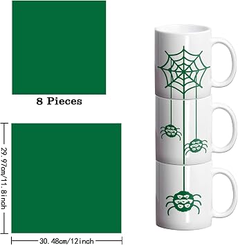 8Pcs Green Infusible Transfer Ink Sheets Bundle for Cricut Mug Press