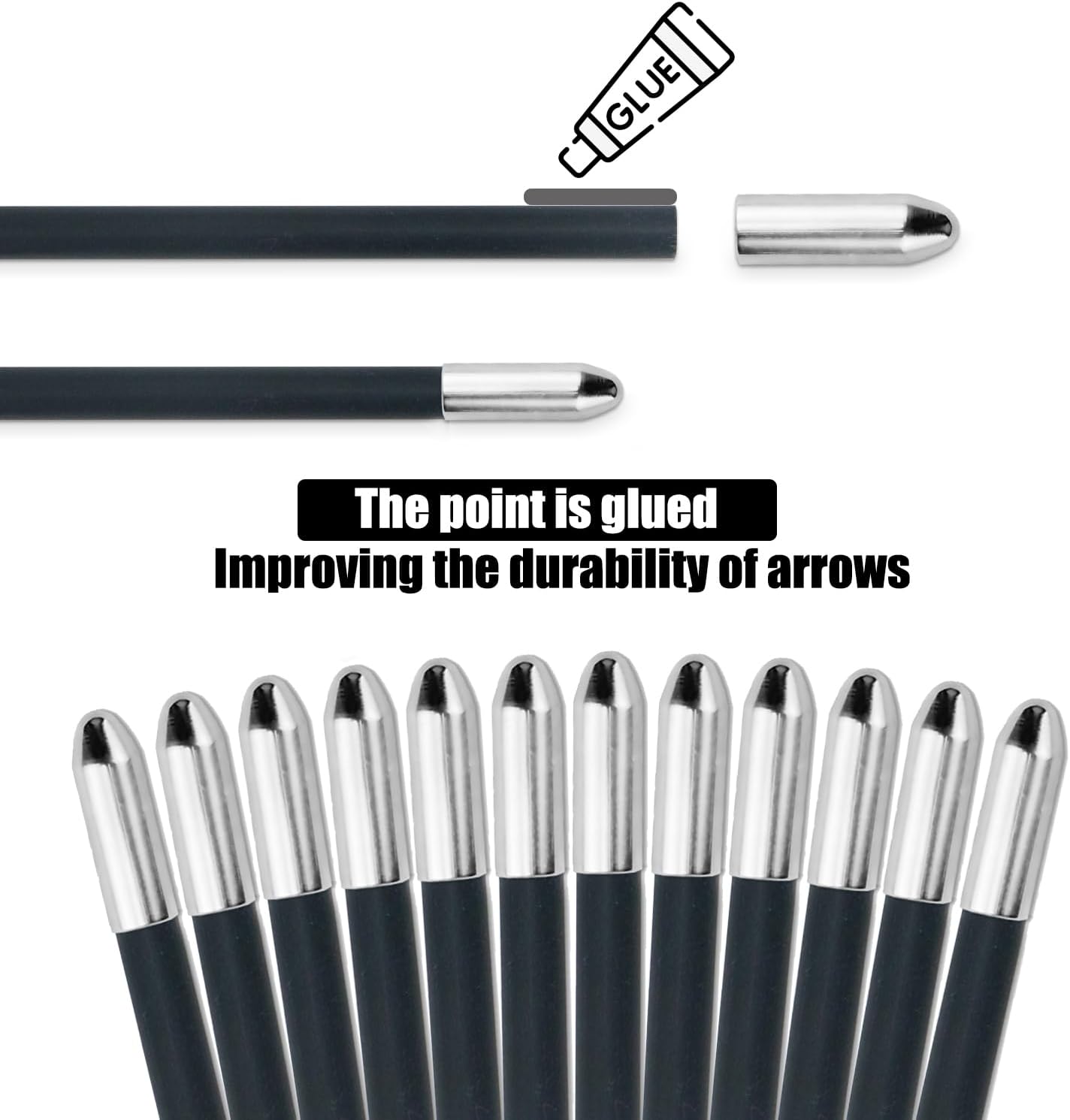 28“ Archery Arrows Training Practice Target Arrows for Kids Youth or Beginners Safe Blunt Points Durable Shaft on Recurve Bows Youth Bow and Longbows(Pack of 12)