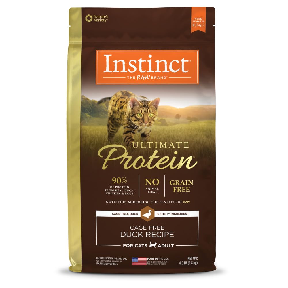 Instinct Ultimate Protein, Natural Dry Cat Food, Grain Free Recipe - Cage Free Duck, 4 lb. Bag