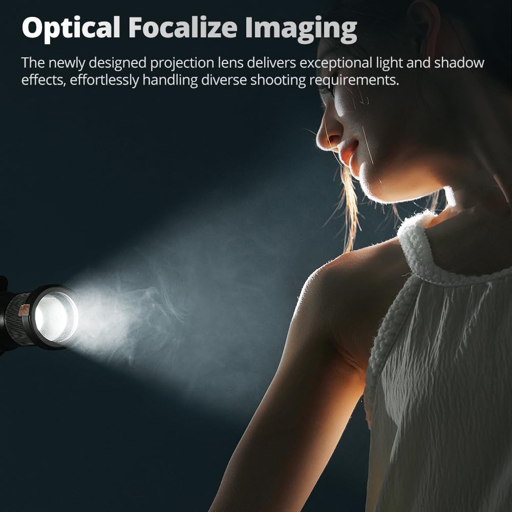 Ambitful AL300Pro Max Optical Bowens Mount Snoot, mit 20 Gobos/36° Objektiv Optischer Snoot Spotlight für Fotografie Video Form Licht Studio