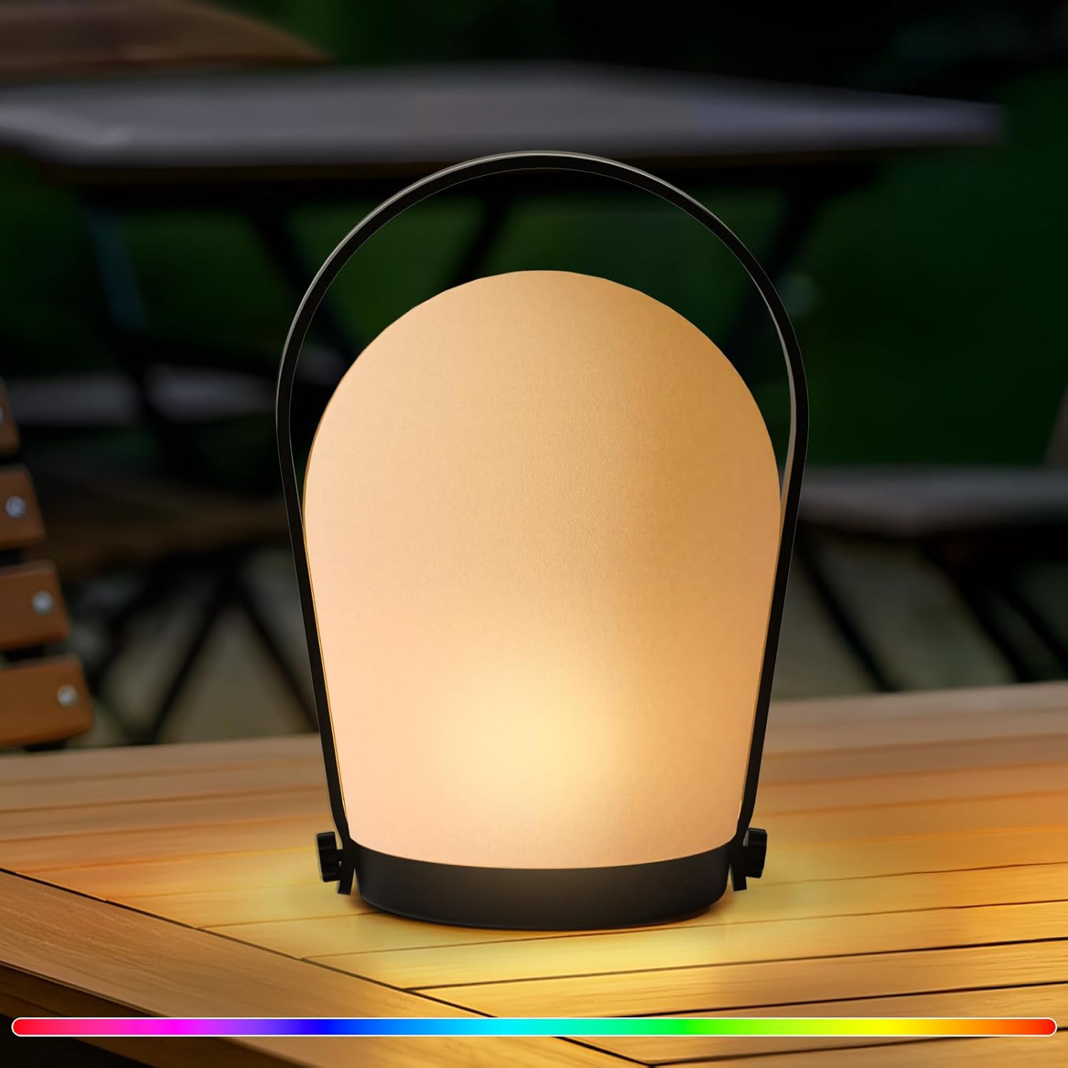 FUYO Outdoor Table Lamp, Hanging Night Light, Portable Shower Lamp Rechargeable Lamp with RGB for Outdoor Bedroom Living Room Patio Camping Party Garden Porch