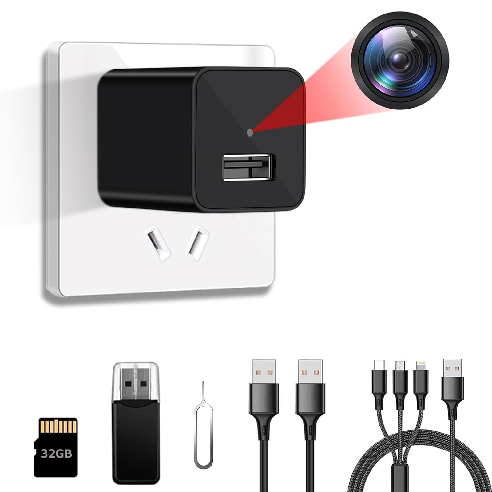 Amazon.co.jp: CLYZSTU 隠しカメラ 1080P小型カメラ USB充電器型