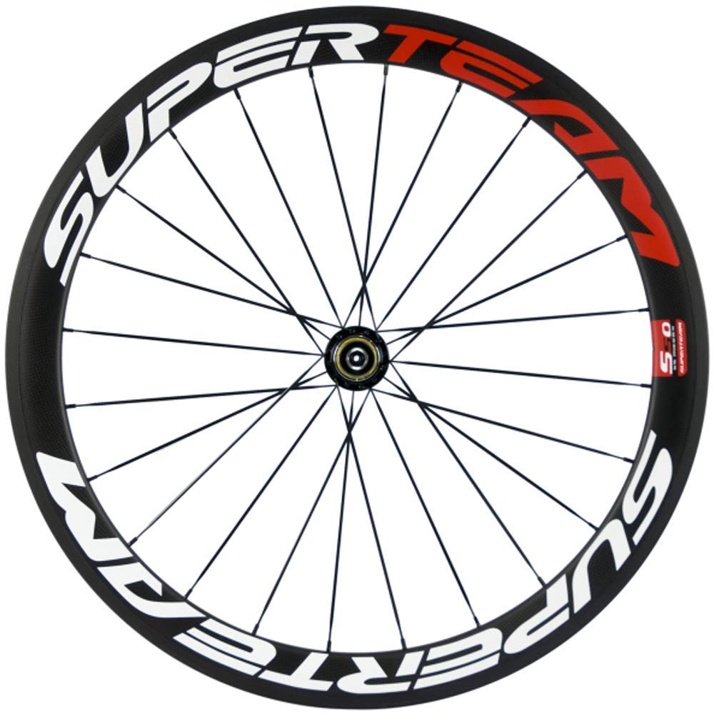 Superteam 50mm23mm Clincher Wheelset 700c Carbon Wheel with White and Red Decal product thumbnail 6