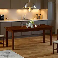 Mesa de Jantar 2m em Madeira Maciça para 8 Cadeiras