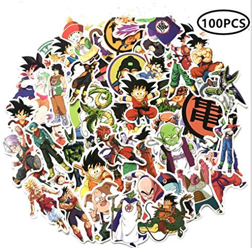 ZiYan 100Pcs Dragon Ball Z Laptop Stickers Anime Waterproof Stickers for Skateboard, Luggage,Helmet,Guitar