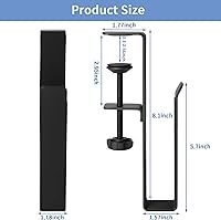 Vista 4 de LUKETURE Soporte lateral ajustable para laptop, soporte para portátil sin taladro, almacenamiento debajo del escritorio, soportes para portátiles