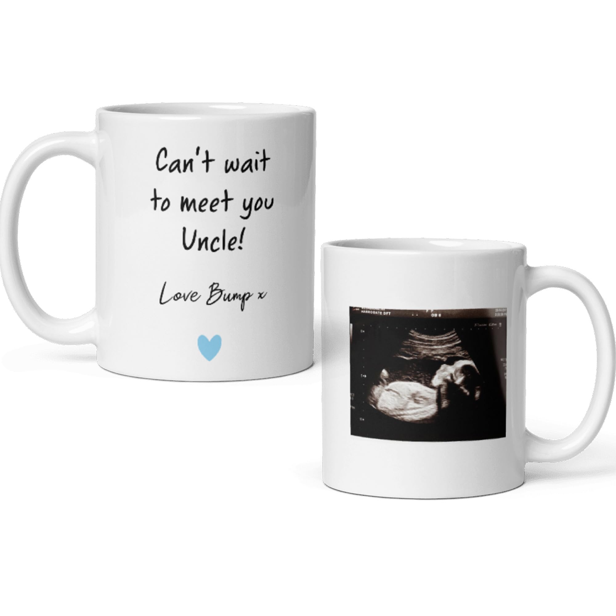 Confidently Quirky - Personalised Uncle Baby Scan White Mug, Uncle to Be Gift
