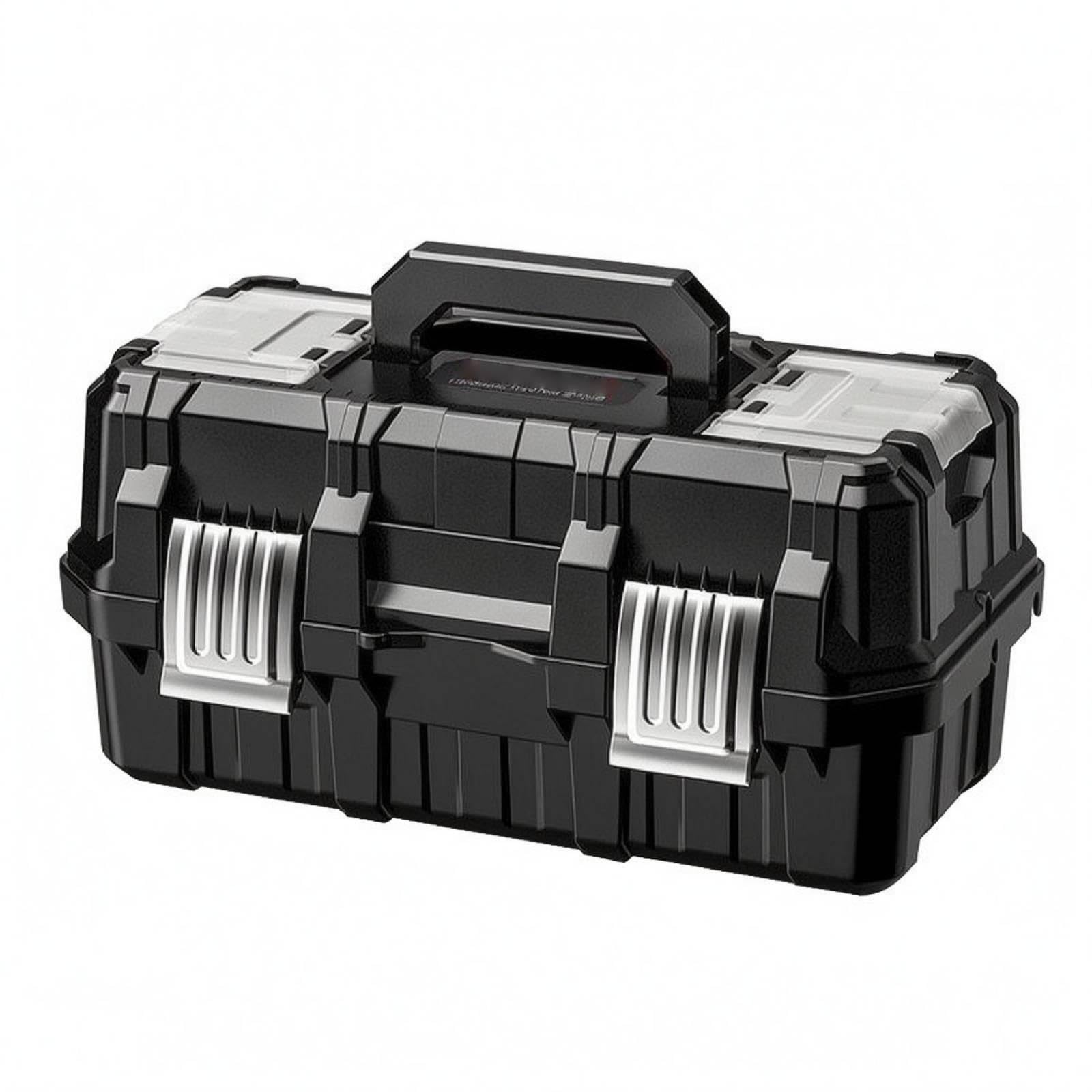 Valigetta Porta Attrezzi Cassetta Organizer Scatola Utensili Materiale Metallo PP Manico Comodo Trasportabile Perfetto per Artigiani Casa Officina Aut, Xl