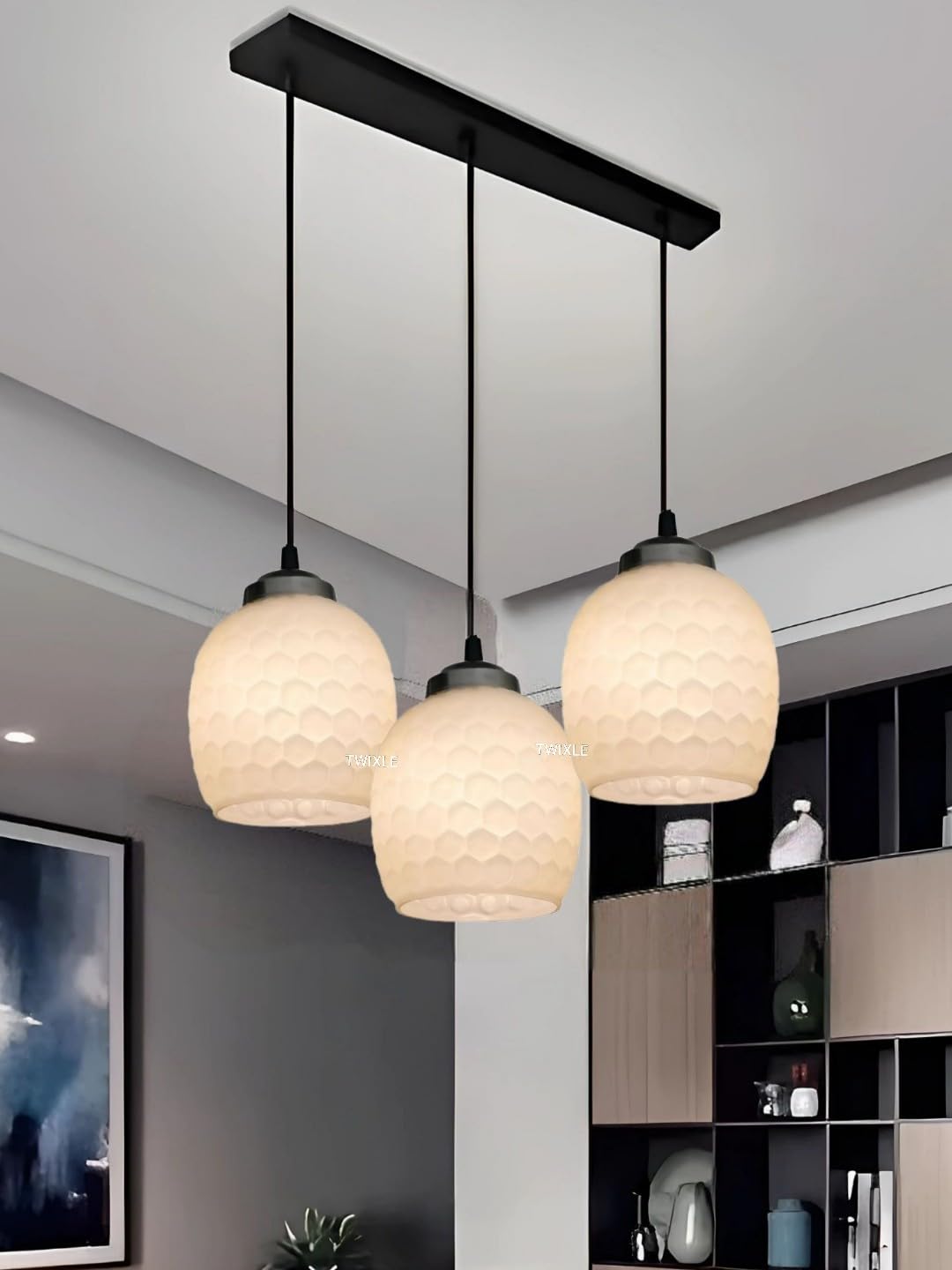 Handicraft Cluster Light | Pendants Light | Chandelier| Ceiling Lamp| Ceiling Lamp for Bedroom Hanging Lamp for Living Room| (Honeycomb Linear Cluster) (with Bulb)-image-17
