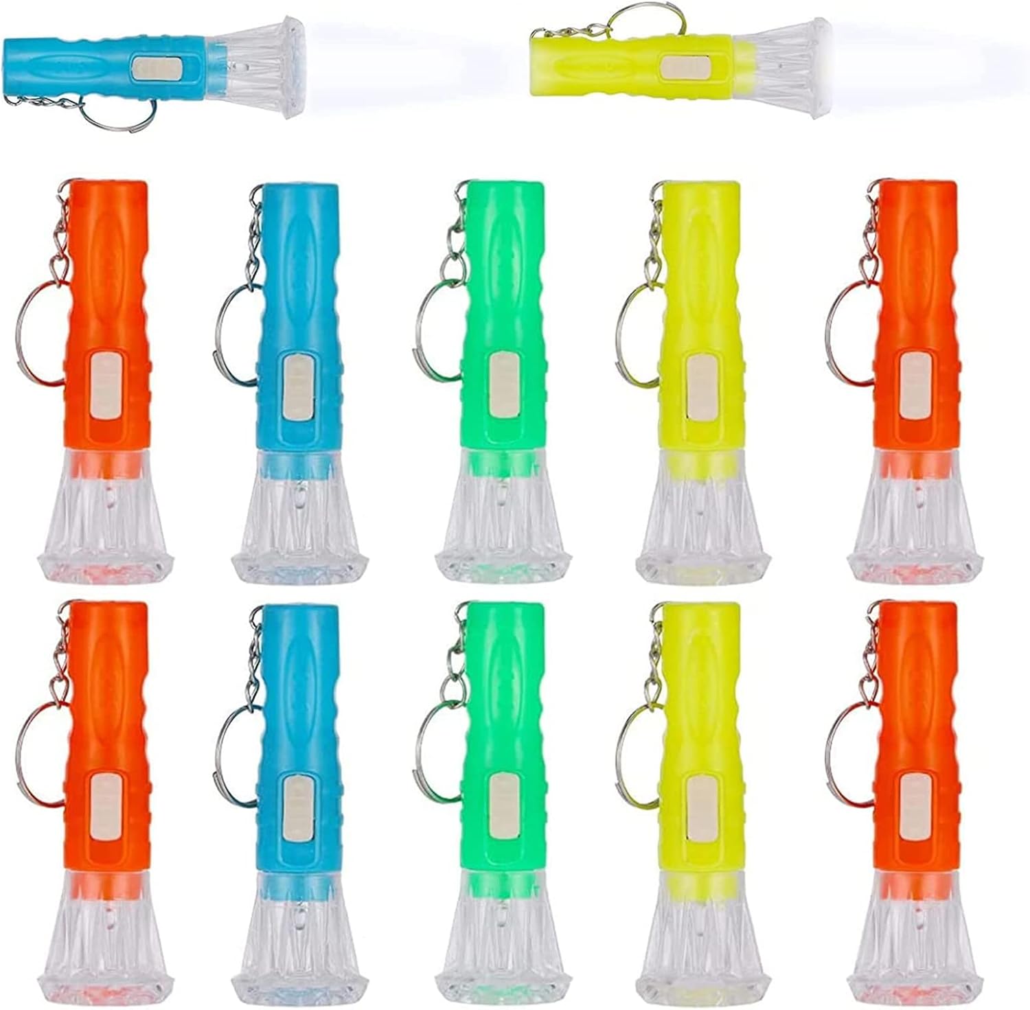 FRIUSATE 10Pcs LED Mini Torch Keyring Mini LED Keyring Torch LED