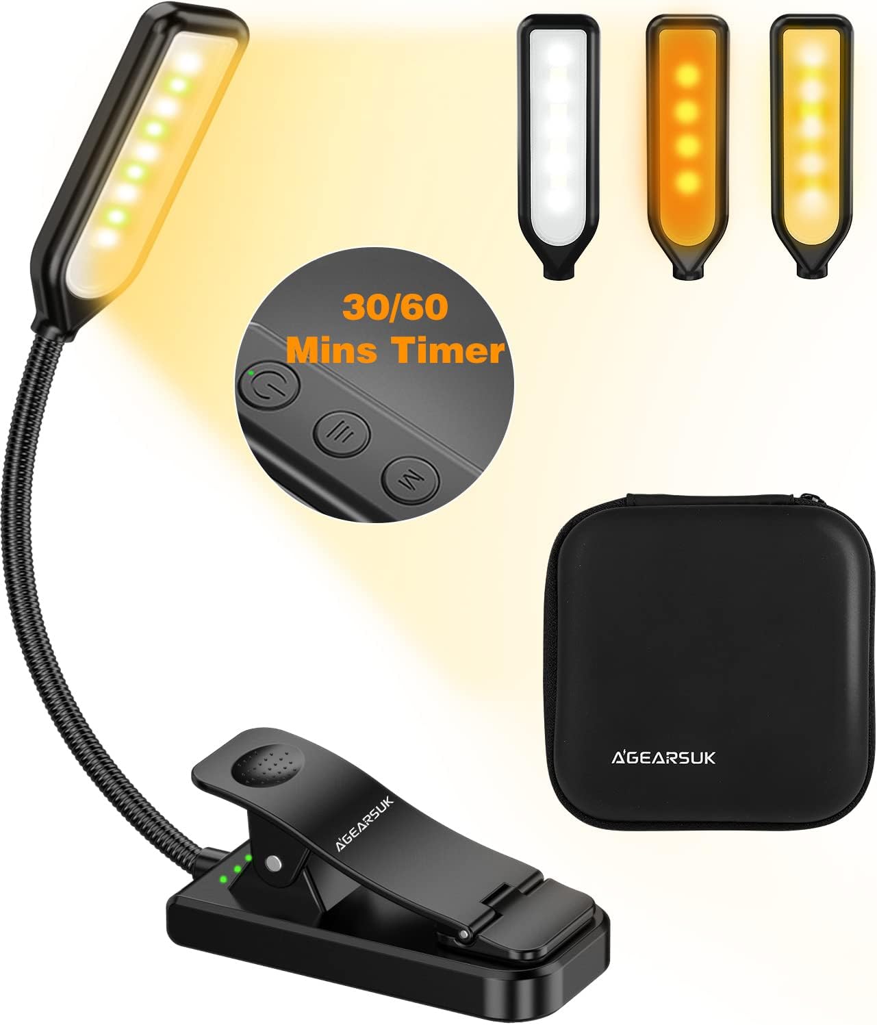 Buy Book Light for Reading in Bed, Clip On Reading Light with 3060 Mins
