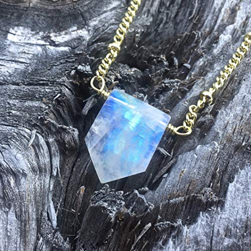 Raw moonstone necklaces for women Sterling silver or 14k gold filled option Moon stones jewelry Dainty gemstone necklace