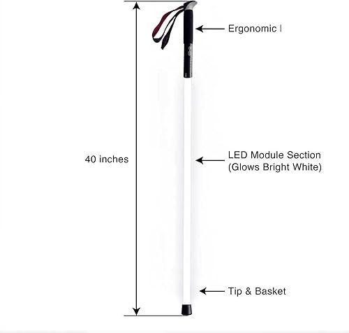 Miniatura 4 de lluminate Your Trail: bastón de seguridad LED premium | Aluminio de grado aeroespacial y PC duradero, IP55 impermeable para senderismo nocturno y
